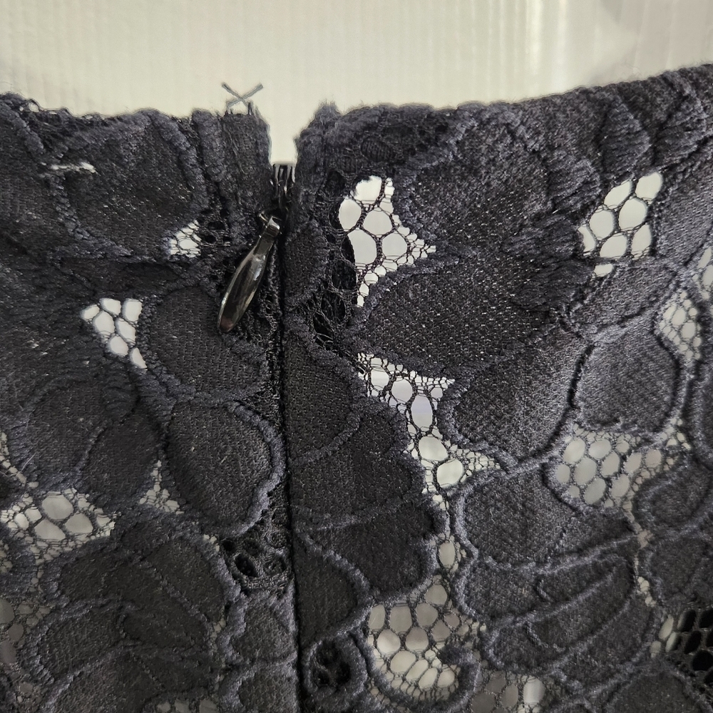 NWT BB Dakota Anthropologie black sleeveless lace shift dress women M stretch - Picture 11 of 14